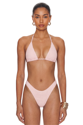 Final Sale Zamia Textured Bikini Set - Pink
