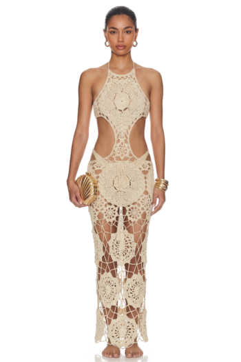 Final Sale Bohemia Dress - Sand Crochet