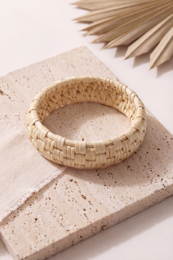 Adella Rattan Bangle - White