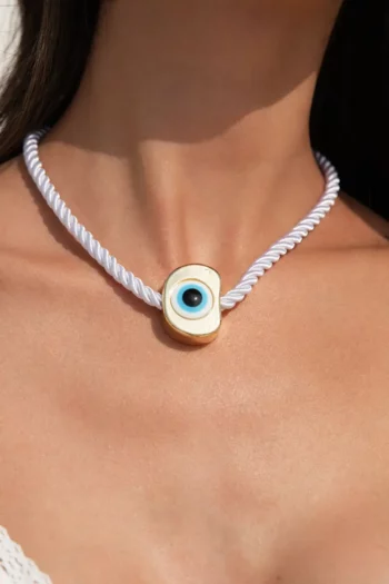 Final Sale Santorini Eye Necklace - White