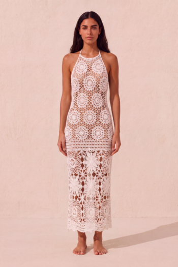 Amaya Maxi Dress - White Crochet