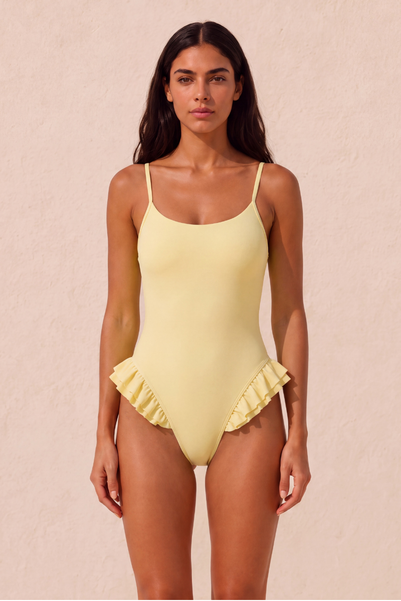 Capri Frill One-Piece – Butter Lemon