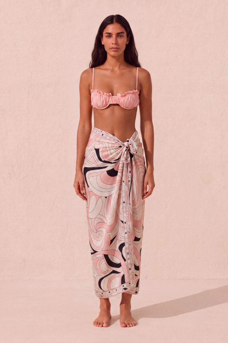 Bonita Satin Sarong – Pastel Pink